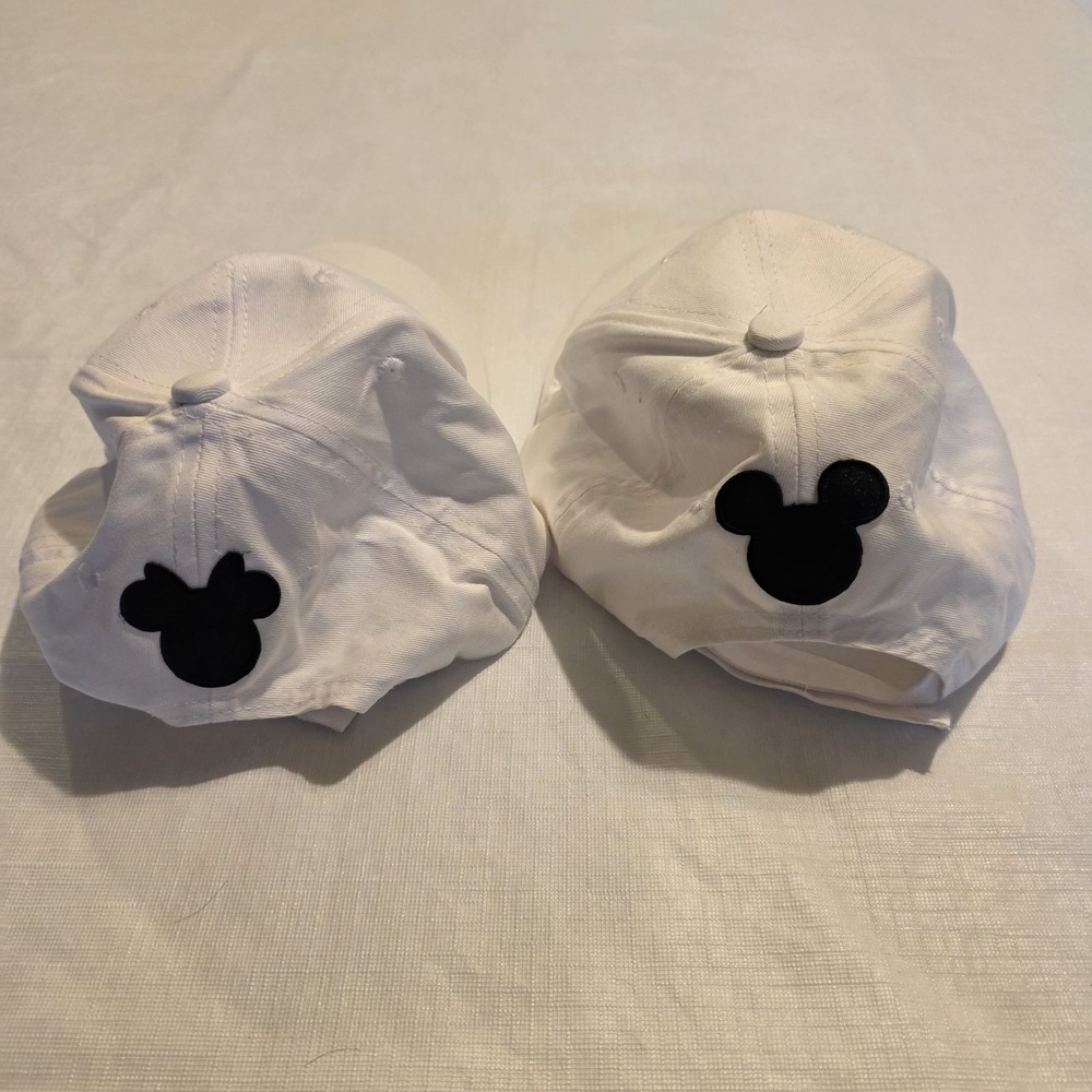 Disney-Inspired Matching White Baseball Caps – Fan-Made (Set of 2) - Picture 2 of 7